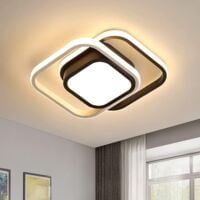 Plafonnier LED 30W, 2400LM Lampe de Plafond Moderne Lustre Plafonnier LED  Utilitaire Carré Noir pour Chambre