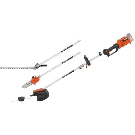 Multi-outil de jardin 4-en-1 40V – Taille-haie 22mm, tronçonneuse 200mm, débroussailleuse 255mm – Compatible avec autres outils – Powerplus (1/5)