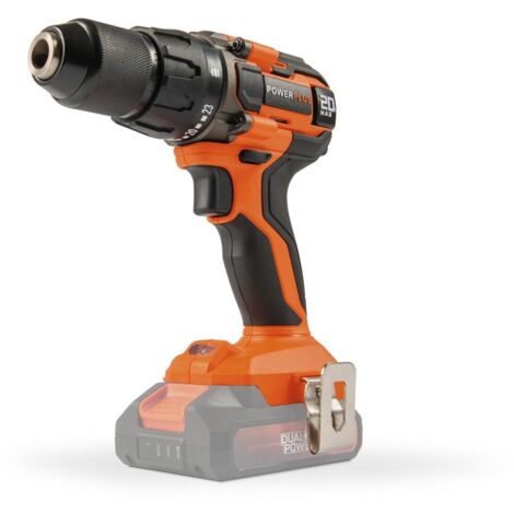 Powerplus Dual Power Perceuse-Visseuse sans Fil POWDP15100 - Tournevis 20 V, sans 20 V Li-ion Batterie et Chargeur, Mallette à Outils, pour le Bois, la Pierre et le Métal (1/5)