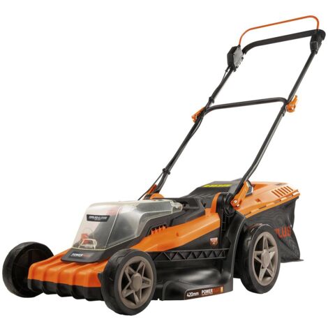 Tondeuse à gazon batterie 40 V – Largeur de coupe 420 mm – Moteur sans balais – Sac de collecte 50 l – Pour jardins jusqu'à 500 m² – Powerplus - POWDPG75610