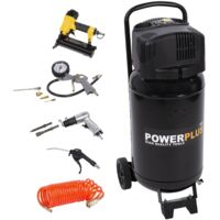 Powerplus Compresseur électrique POWX1751 – Compresseur d’air sans huile 1100 W - 50 L - 8 bar - 180 L/min - avec 11 accessoires