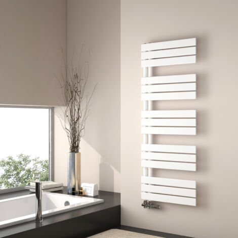 EMKE Sèche-serviette eau chaude, 1320x500mm - Sèche-serviettes Panneau Plat Blanc
