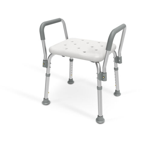 EMKE Siège de douche Réglable en hauteur 6 positions Accoudoir amovibles Charge max. 136 Kg (1/5)
