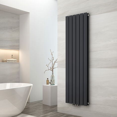 EMKE Radiateur eau chaude en acier Radiateur Double couche Tube plat Montage mural Anthracite 160x46cm