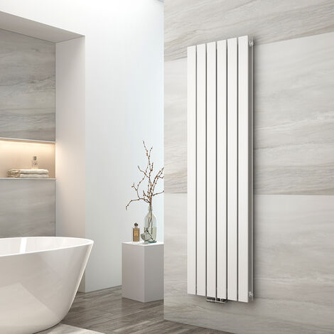 EMKE Radiateur eau chaude en acier Radiateur Double couche Tube plat Montage mural Blanc 160x46cm