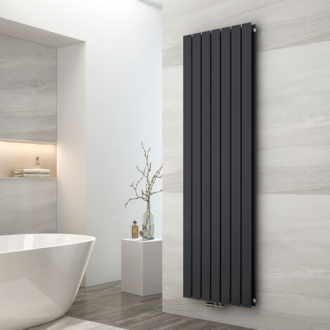 EMKE Radiateur eau chaude en acier Radiateur Double couche Tube plat Montage mural Anthracite 180x54cm
