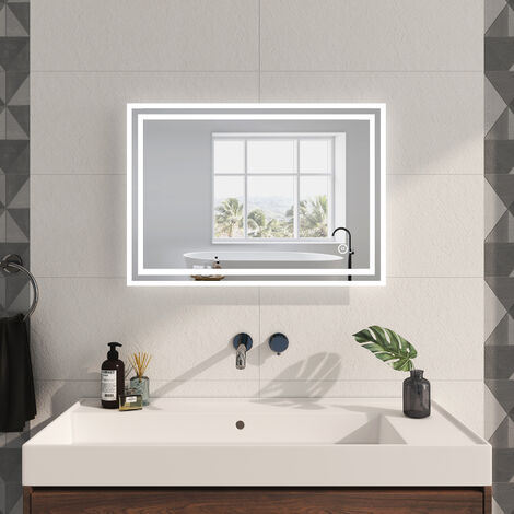 Armoire de salle de bain miroir en bambou RELAXDAYS - 2 portes - HxlxP: 50  x 65 x 14 cm - Noir - Style campagne - Cdiscount Maison