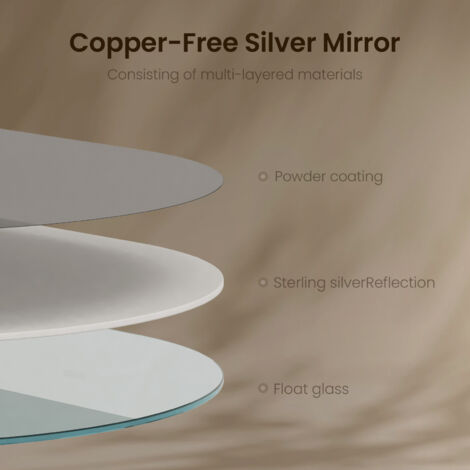EMKE Miroir Salle de Bain 45x60cm, Miroir Mural Salle de Bain avec Cadre en Or Brossé, Miroir Mural Ovale, Horizontal/Vertical, pour Salle de Bain, Couloir, Salon, Chambre à Coucher, WC Invités