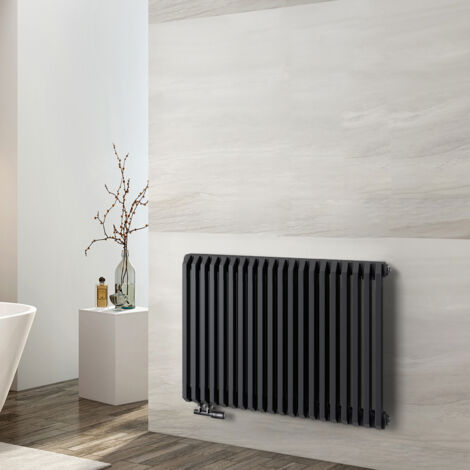 EMKE Radiateur eau chaude en acier, Radiateur à Eau Chaude Mural, Tube en forme de D, Anthracite 600x840mm 1383W