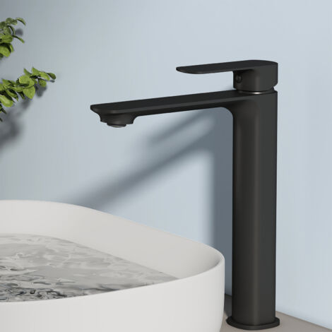 EMKE Robinet de Salle de Bain, 269x215x49 mm, Corps en Laiton, Mitigeur de Lavabo, Cartouche en Céramique, Finition Noir Mat (1/5)