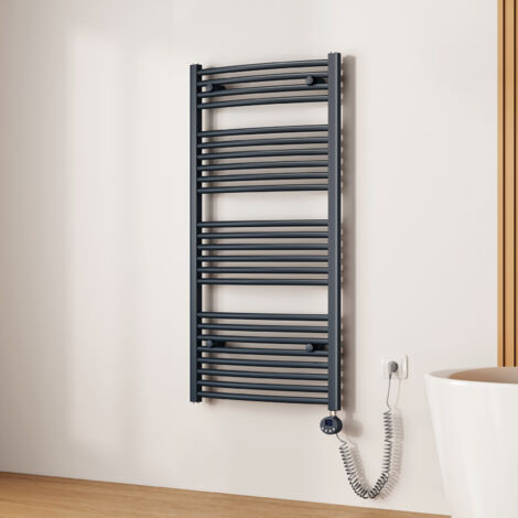 EMKE Sèche-serviette électrique, Radiateur Sèche-Serviettes avec WiFi Thermostat Anthracite 120x60cm 600W (1/5)