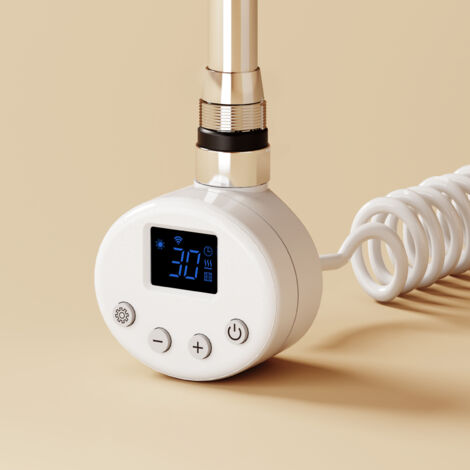 EMKE Radiateur Sèche-serviettes Connecté, Thermostat Intelligent Wi-Fi avec Contrôle Vocale, 4 Modes, IPX4, Blanc, 1200W (1/5)