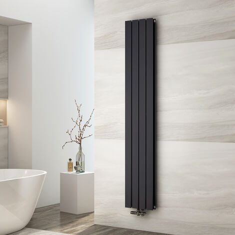 EMKE Radiateur à Eau Chaude, Radiateur plat Double couche connexion centrale, Montage mural vertical design, Anthracite 180x30cm