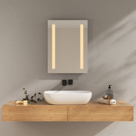 EMKE Miroir lumineux salle de bain rond diamètre 60cm Cadre Noir, Miroir LED, Interrupteur Tactile, Anti-buée, Horloge et Temperature, Lumière Neutre EMKE Miroir lumineux salle de bain rond diamètre 60cm Cadre Noir, Miroir LED, Interrupteur Tactile, Anti-buée, Horloge et Temperature, Lumière Neutre