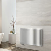 EMKE Radiateur eau chaude en acier, Radiateur à Eau Chaude Mural, Tube en forme de D, Blanc 600x840mm 1383W