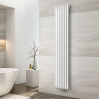 EMKE Radiateur eau chaude en acier, Radiateur à Eau Chaude Mural, Tube en forme de D, Blanc 1800x348mm 1611W