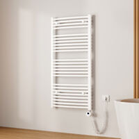 EMKE Sèche-serviette électrique, Radiateur Sèche-Serviettes avec WiFi Thermostat Blanc 120x60cm 600W