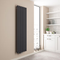 EMKE Radiateur eau chaude en acier Mural Anthracite 160x46cm 850W Simple Couche