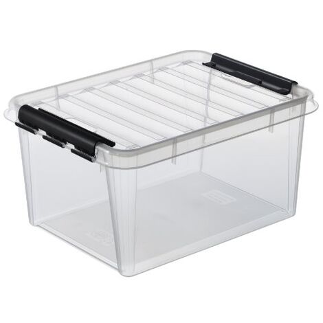 2x Transparente Aufbewahrungsbox mit 13,7 Litern Volumen 17,5 x 27,5 x 42 cm 