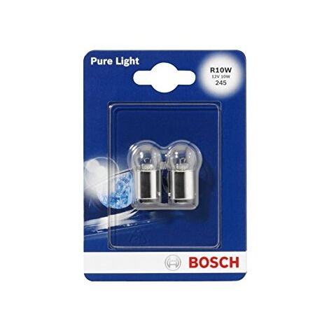 10 x Bosch Pure Light W5W Lampe 12V 5W W2.1x9.5d Glassockellampe E1