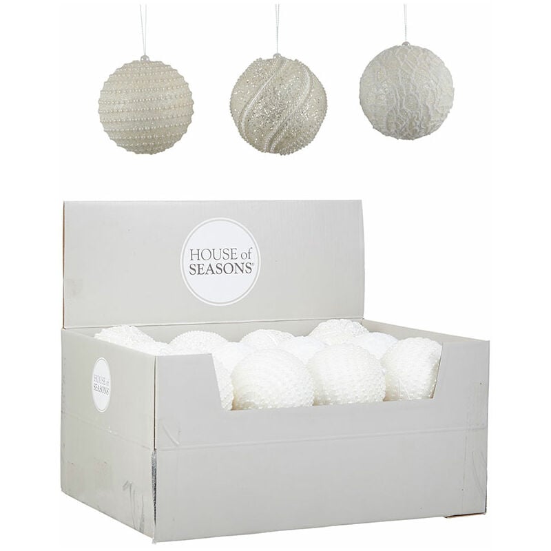 *ult.unidades* bolas de navidad para arbol de color blanco modelos surtidos ø8cm