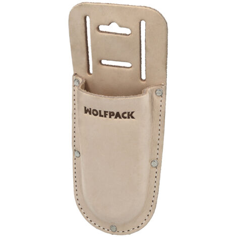 Funda de piel para tijeras de poda fabricada en piel color beige (1/5)