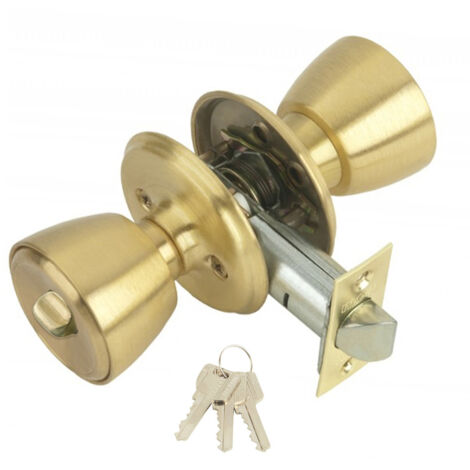 Pomo MCM 501B Con Llave y Condena Latonado Entrada 60 mm. (1/2)