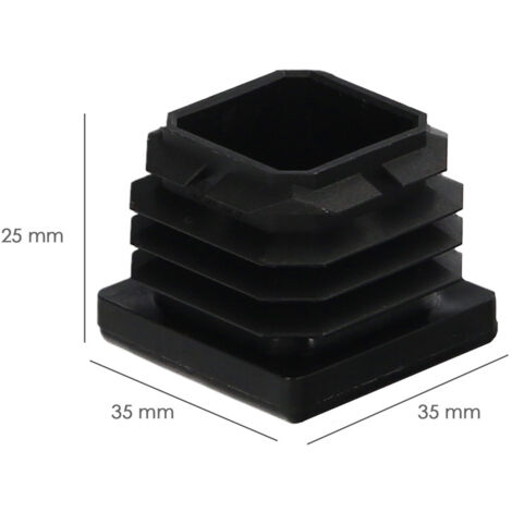Contera Ricany Contera Interior Plastico Cuadrada 35x35 mm. Color Negro Bolsa 200 ...