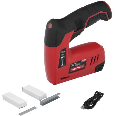 Clavadora Grapadora Recargable, Pistola Grapas y Clavos, Clavadora a Bateria, 1.500 mAh, 40 Grapas Minuto Con Grapas y Clavos (1/5)