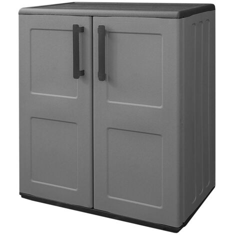 Armario Resina Bajo  68x37x84 cm. Color gris oscuro.