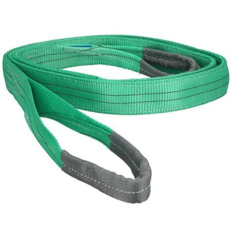 Eslinga Plana Doble Banda 2.000 Kg. Factor Seguridad 7:1, Longitud: 4 Metros Ancho 6 cm. 100% Poliester. Color Verde (1/6)