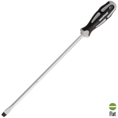 Destornillador Plano Estampado Acero S2 Mango TPR Bimaterial. Medida 1,6 x Ø 9,0 x 300 mm.  DIN5265 (1/6)