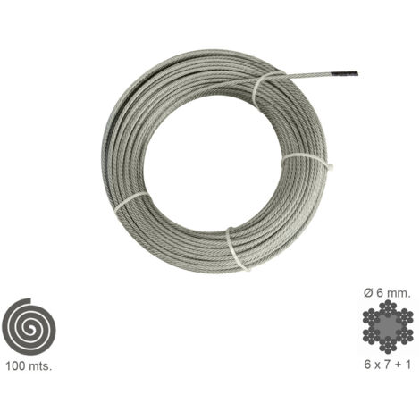 Cable Galvanizado 6 mm. (Rollo 100 Metros) No Elevacion (1/4)