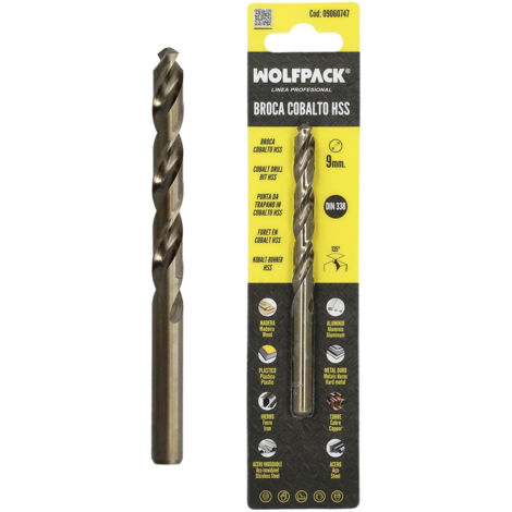 Broca Cobalto Hss Cilindrica 9,00 mm. Blister 1 Unidad. (1/5)