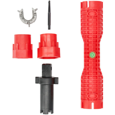 Llave Para Grifos Multifuncion Con Adaptador, Llave Hexagonal y Extractor de Tornillos