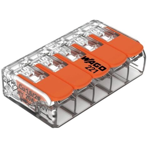 WAGO 221-415: conector universal 5x4 mm, cable sólido de 0,2-4 mm, cable trenzado de 0,14-4 mm