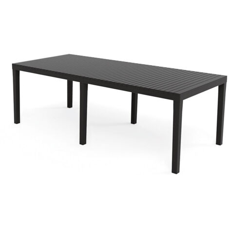 Mesa extensible color antracita para exterior 150 - 220 x 90 x 72 cm