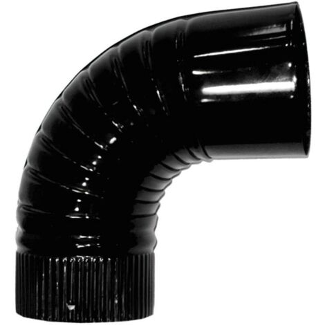 WOLFPACK LINEA PROFESIONAL codo estufa color negro vitrificado de 130 mm. 90°.
