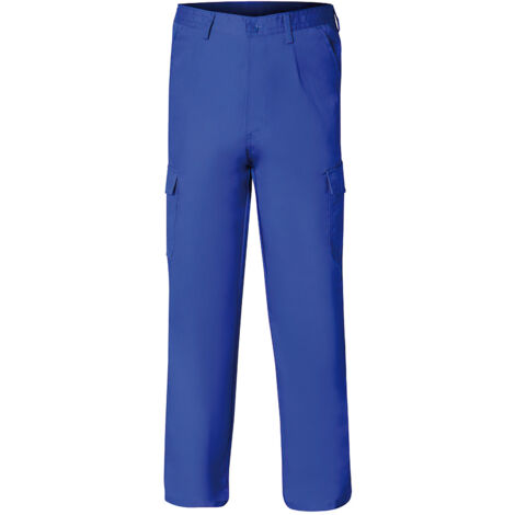Pantalon De Trabajo Largo, Color Azul, Multibolsillos, Resistente, Talla 58 (1/5)