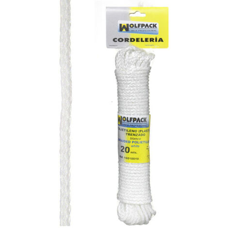 WOLFPACK LINEA PROFESIONAL cuerda trenzada plástico blanca (madeja 20 m.)