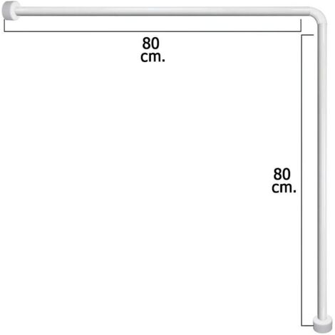 barra para  cortina ducha universal aluminio blanco 80x80 cm. (1/3)