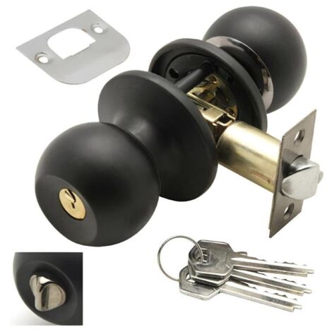 Pomo Puerta Wolfpack Con Llave Con Condena Negro Para Entrada (1/2)