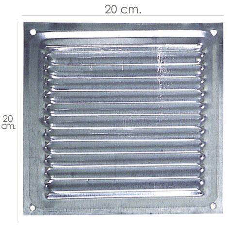 Rejilla Ventilación Atornillar  20x20 cm. Aluminio