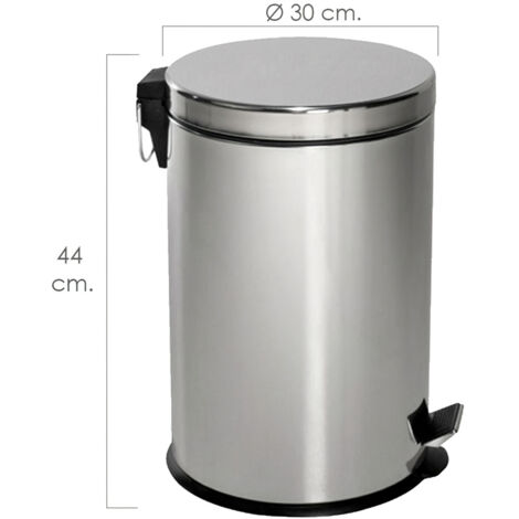 Papelera Maurer  Inoxidable Cocina / BaÃ±o 20 Litros 30x44  cm.