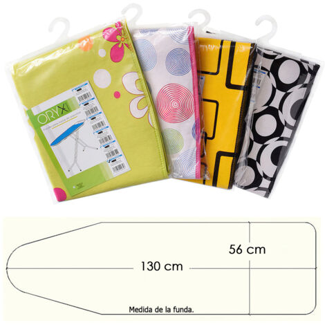 ORYX funda mesa plancha espuma muleton 130x56 cm. , Funda mesa plancha muleton. - Medida: 130x56 cm. - Interior de espuma con muleton.- Ajuste optimo a la mesa. (1/2)