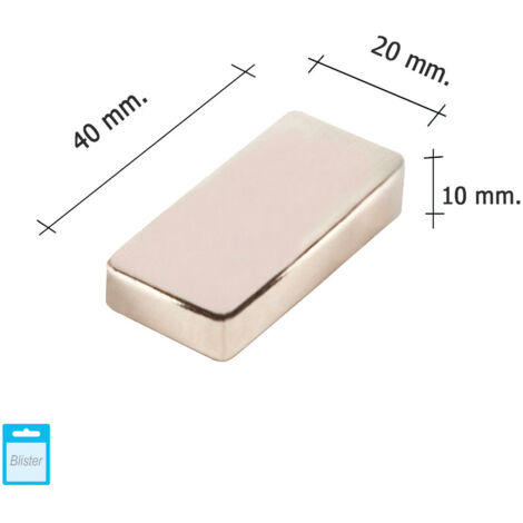 Iman Wolfpack Neodimio Rectangular 40x20x10 mm. (Blister 1 Pieza)