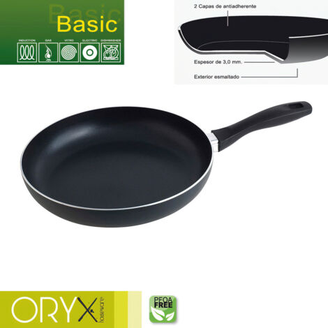 Oryx Sartén Aluminio Antiadherente Basic, Alta Resistencia, Apta Inducción, Libre PFOA, Diámetro 28 cm, Espesor 3 mm. (1/5)