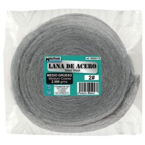 WOLFPACK LINEA PROFESIONAL lana de acero 2500 gr. lisa 0 , Lana de acero.- Grano medio grueso.- Peso: 2500 gr.- Numero 0.