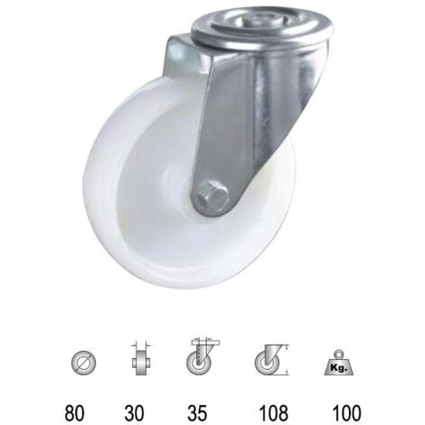 Rueda Industrial Nylon Pasante 80mm (1/3)