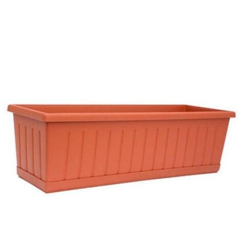 SATURNIA jardinera balcon saturnia 49x21x16 cm. , Jardinera balcon Saturnia- Realizado en plástico.- Color terracotta.- Con orificios en la base.- Medidas: (1/4)